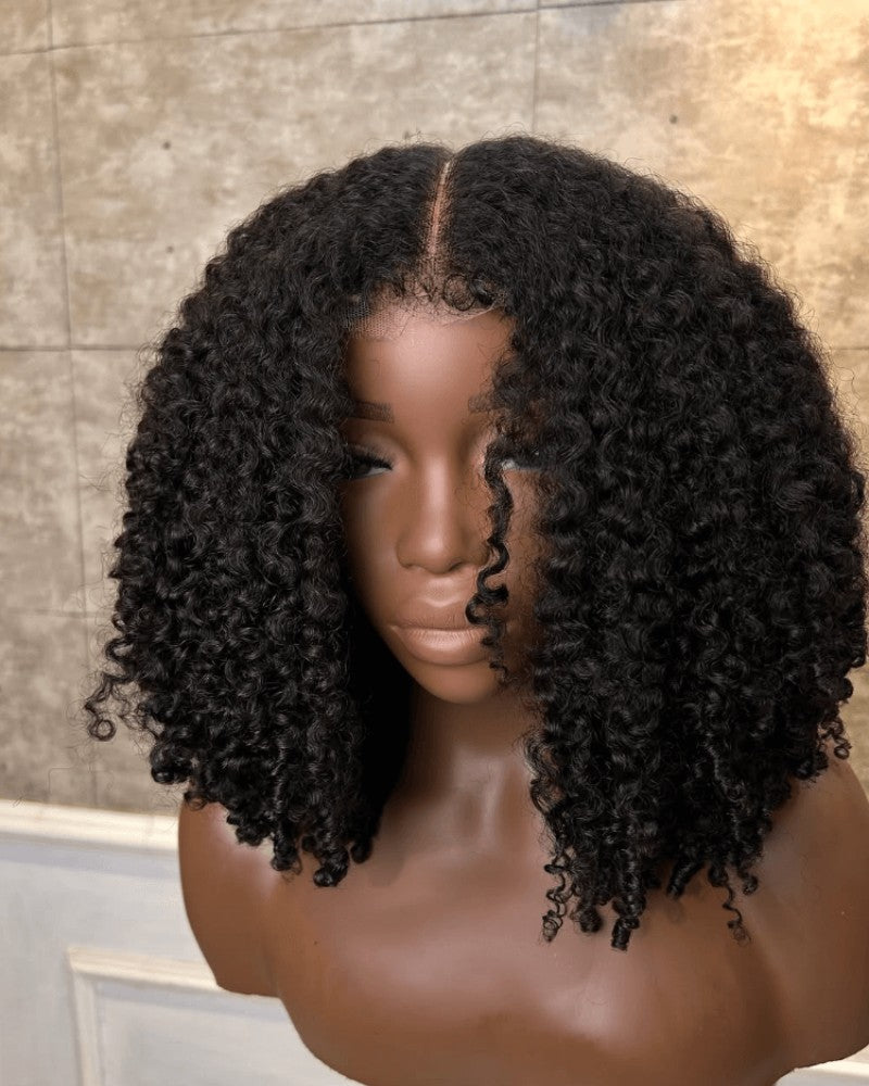 Glueless Luxurious Curls HD Lace Closure With 4C Kinky Edges Pre-cut Wig
