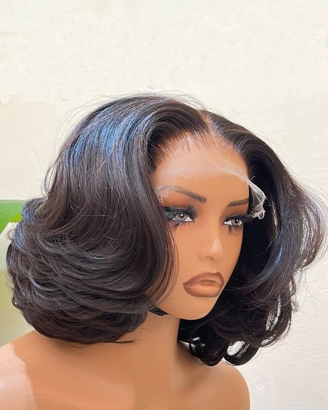 Wear & Go Layered Bouncy Wavy Bob 5x5 Pre Cut Lace Wig