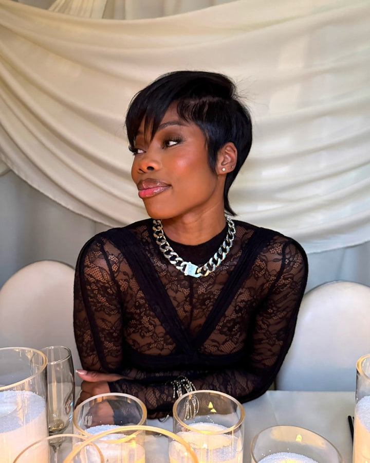 Layered Pixie Mullet 13x6 Lace Wig with Side Swept Bangs