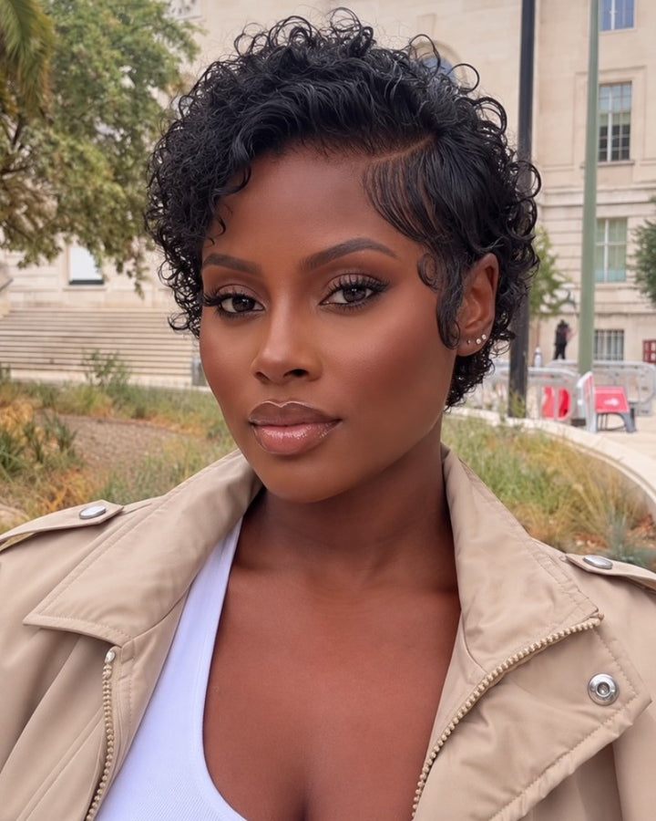 Charisma Side Part Curly Pixie 13x6 Lace Wig with Defined Ringlets