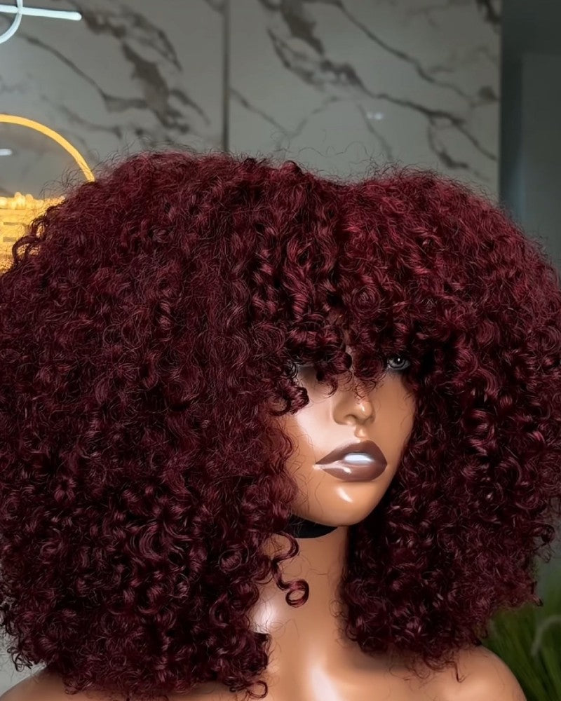 Glueless Curls Human Hair Versatile Fringe Wig