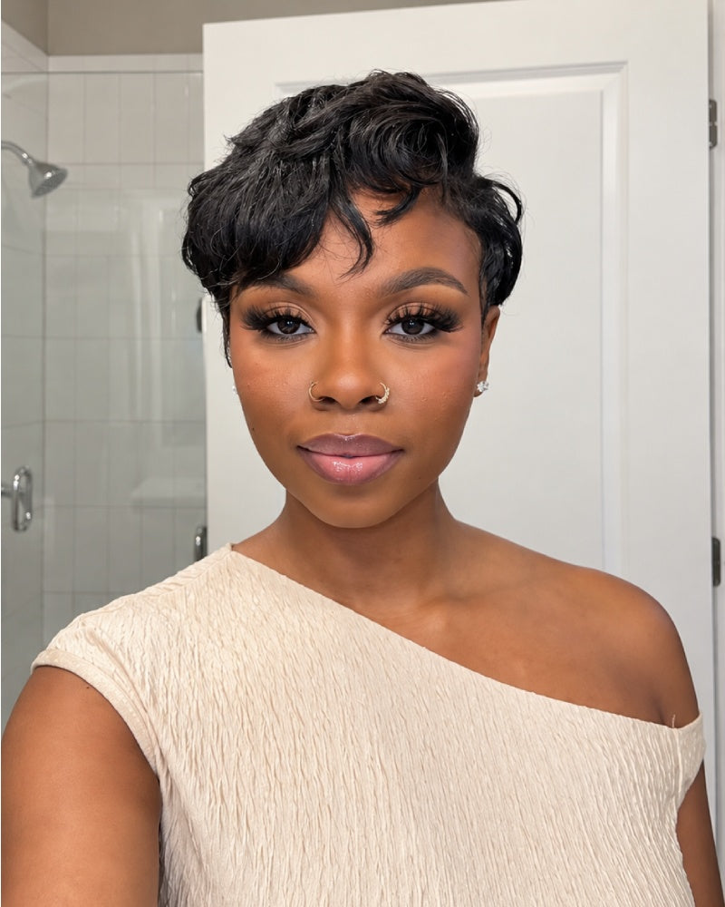 Retro Allure Side Part Curly Pixie 13x6 Lace Wig