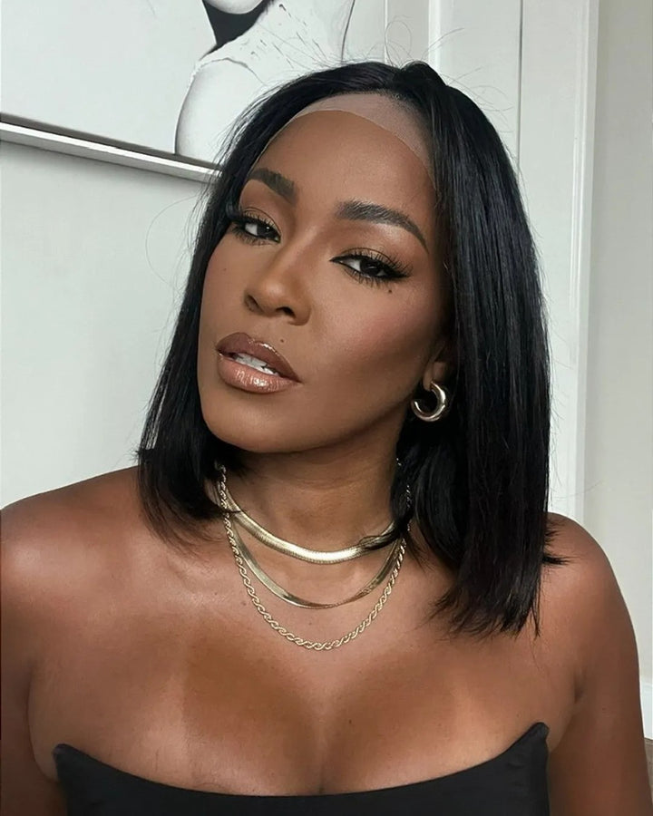 Short Middle Parted Straight 13x4 Lace Front Wig