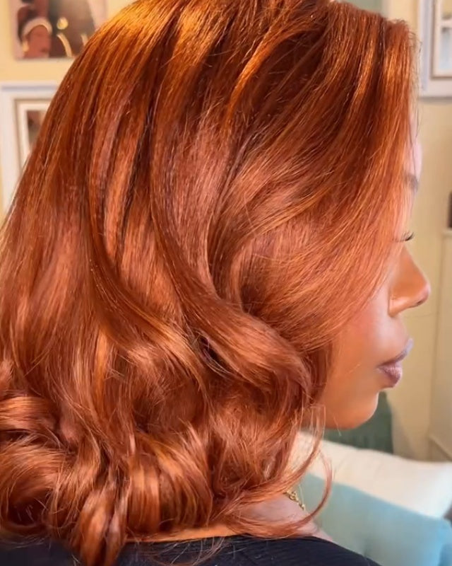 Ombre Copper Wave Layered  13x4 Lace Front Wig