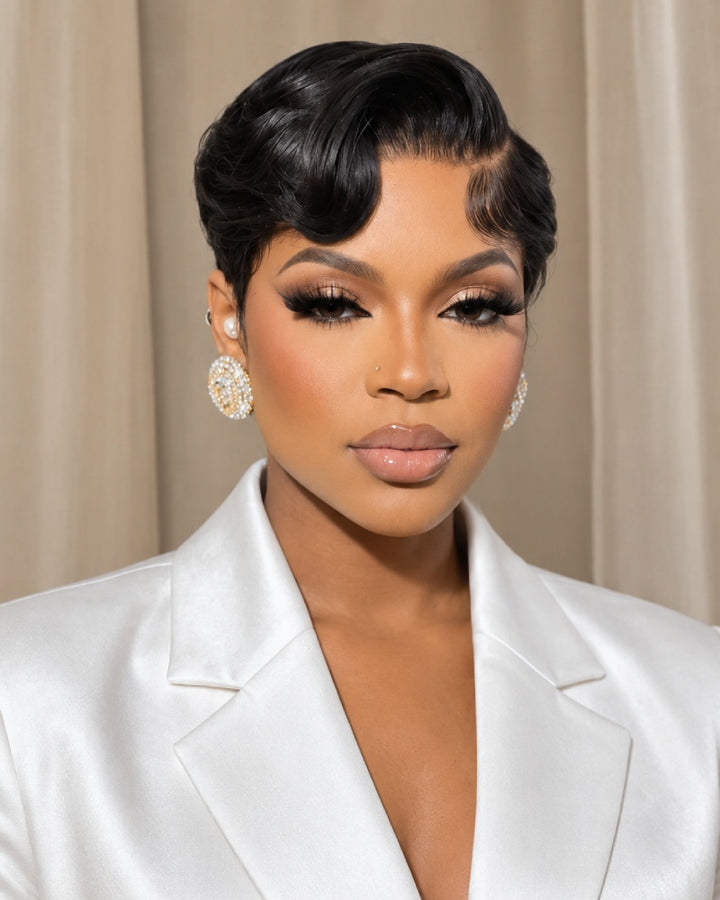 Layers Wave Pixie 13x6 Lace Wig with Swoop Bangs