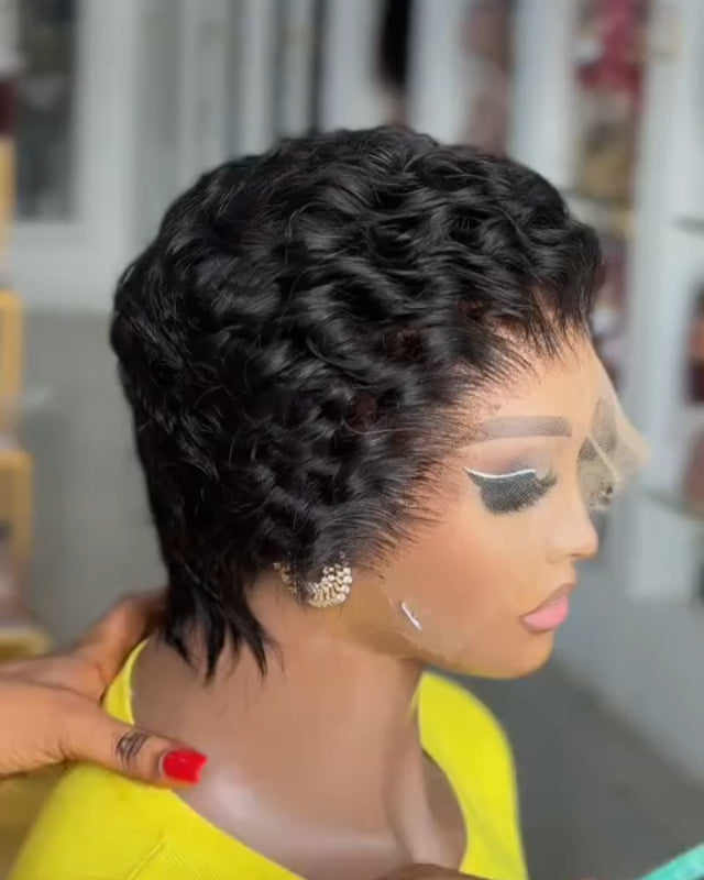 Finger Wave Pixie Style Full Lace Wig