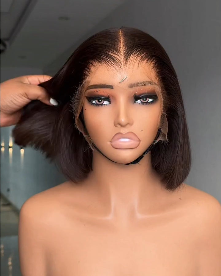 Choco Brown Straight Hair 13x4 Lace Front Wig