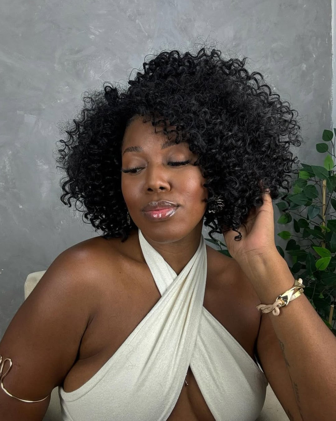 Natural Jerry Curly No Lace Glueless Wig