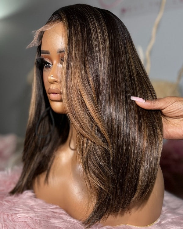 Highlight Brown Side-Parted 13x4 Lace Front Wig