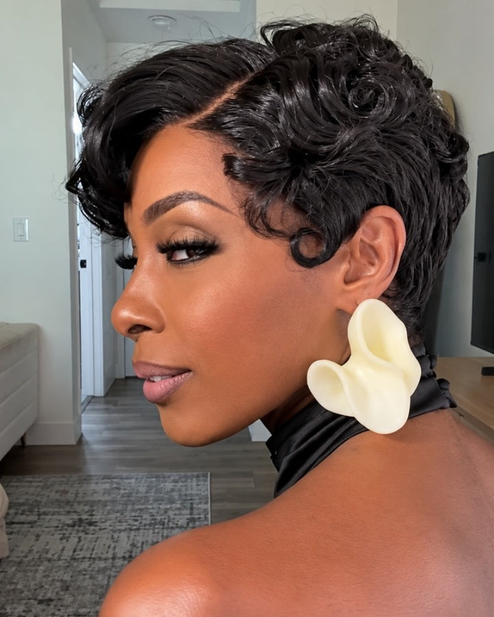 Vintage Bloom Side Part Pixie 13x6 Lace Wig with Soft Sculpted Curls