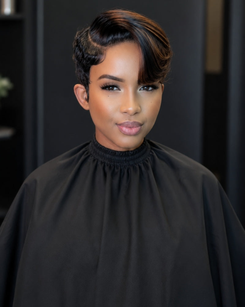 Boss Lady Style Short Pixie 13x6 Lace Wig with Highlights Bangs