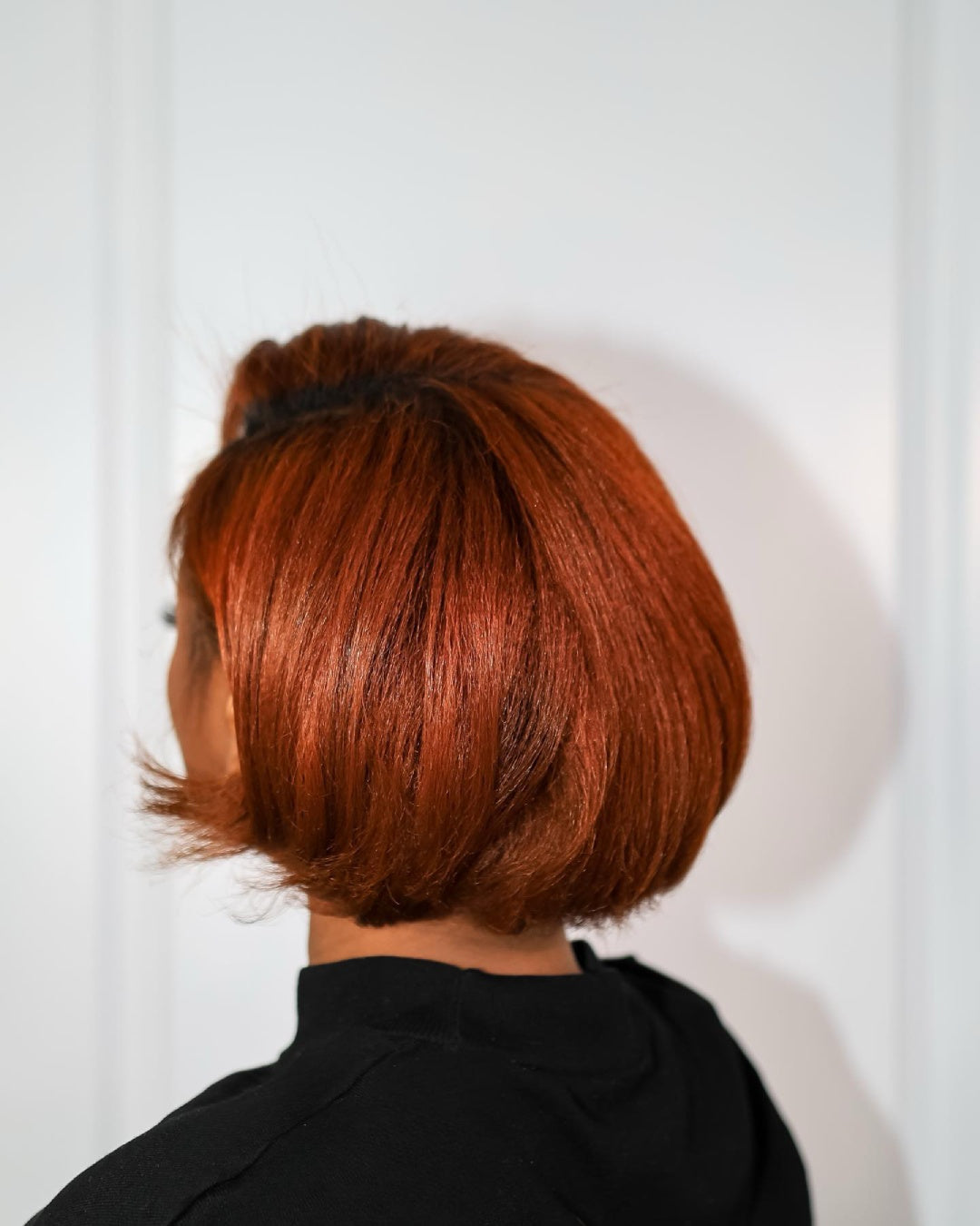 Ombre Orange Brown Bangs Bob 13x4 Lace Front Wig