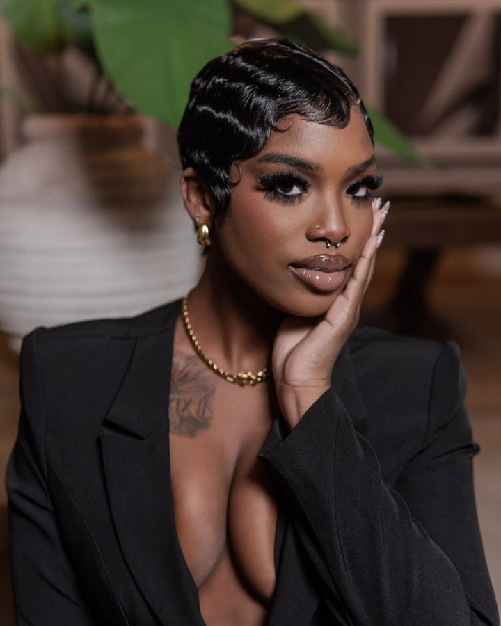 Wear & Go Styled Finger Wave Wig Human Hair