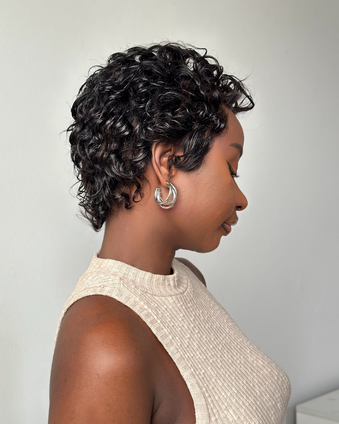 Wet Wave Curls Full Lace Short Pixie Cut Wig