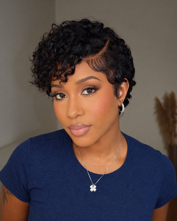 80s Retro Side-Part Curly Pixie 13x6 Lace Wig