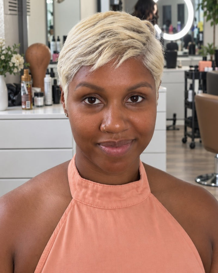 Side Part 613 Blonde Layered Pixie 13x6 Lace Wig
