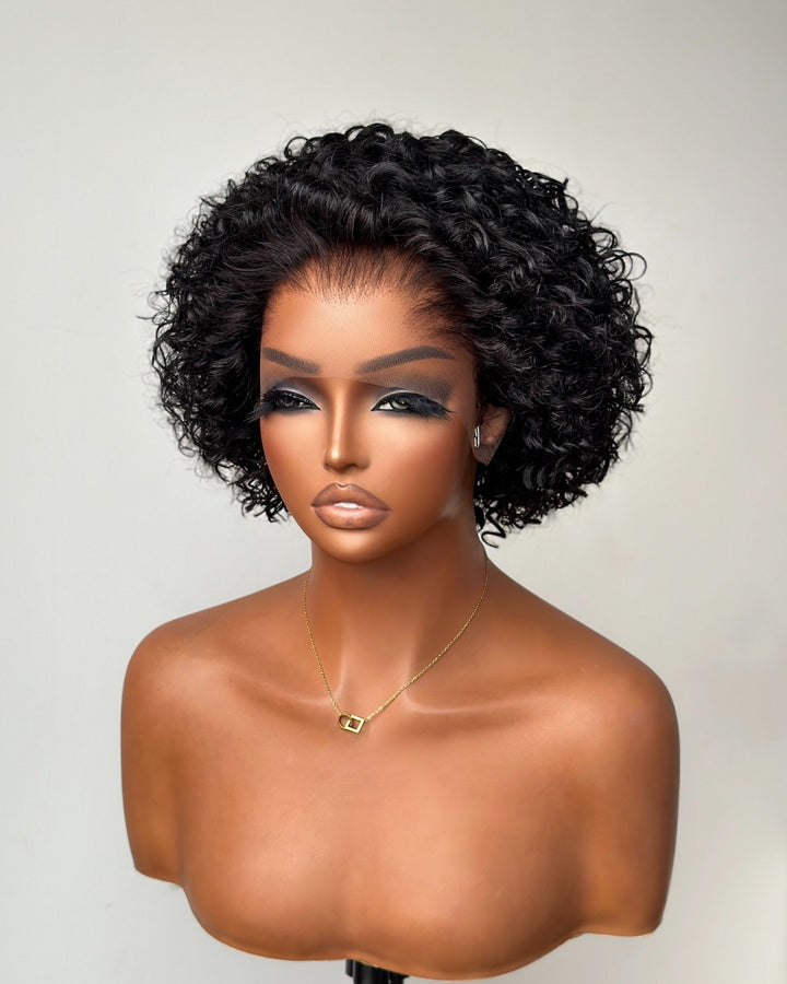 Pixie Cut Curly Hair 13x4 Lace Frontal Wig