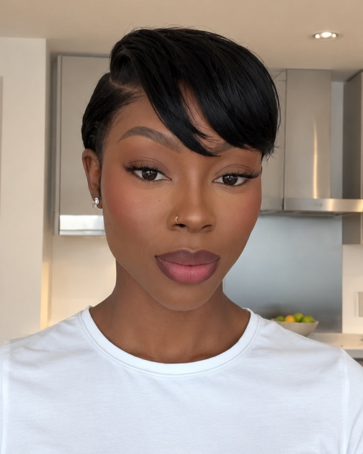Sleek Pixie Cut 13x6 Lace Wig with Side Swept Bangs