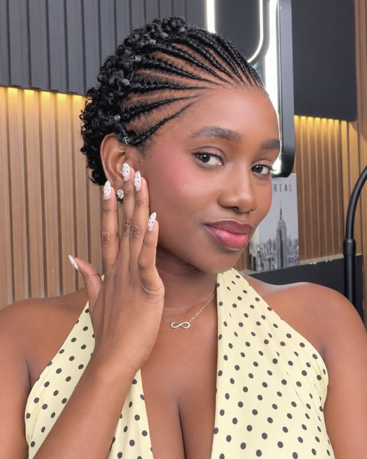 Urban Grace Cornrow Braid 13x6 Lace Wig with Short Curly Back