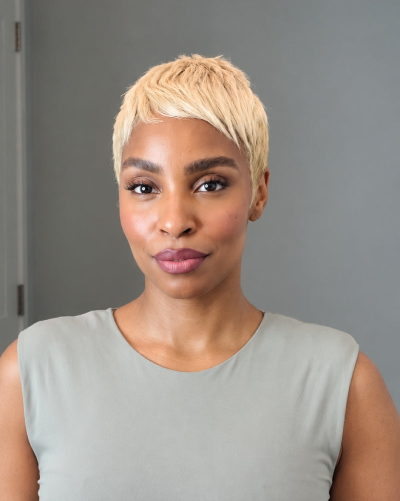 613 Golden Blonde Layered Pixie Cut 13x6 Lace Wig