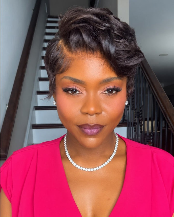 Freeform Side Part Pixie 13x6 Lace Wig with Tousled Layers