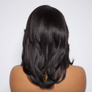 5x5 lace Closure Layered Cut Wig With Side-Swept Bangs