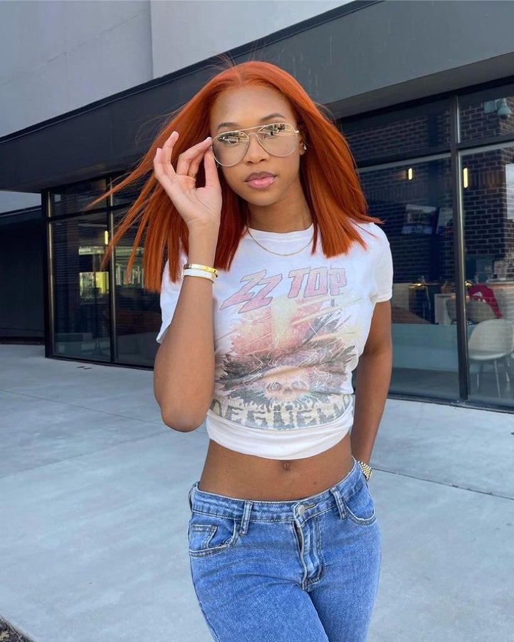 Ginger Orange Straight 13x4 Lace Frontal Wig