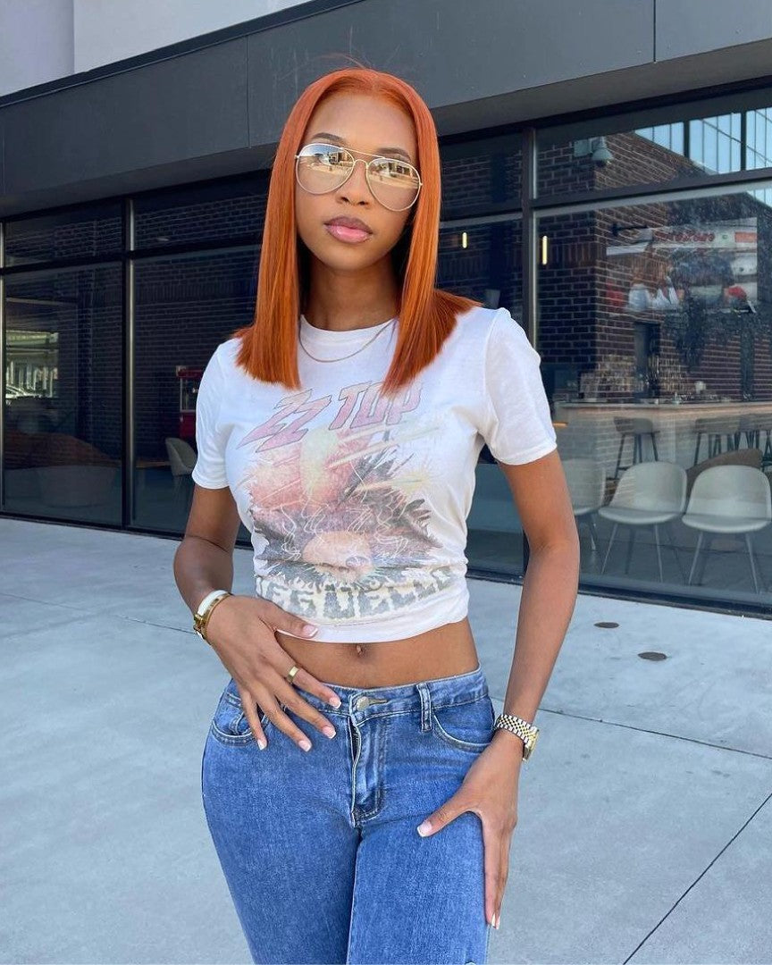 Ginger Orange Straight 13x4 Lace Frontal Wig