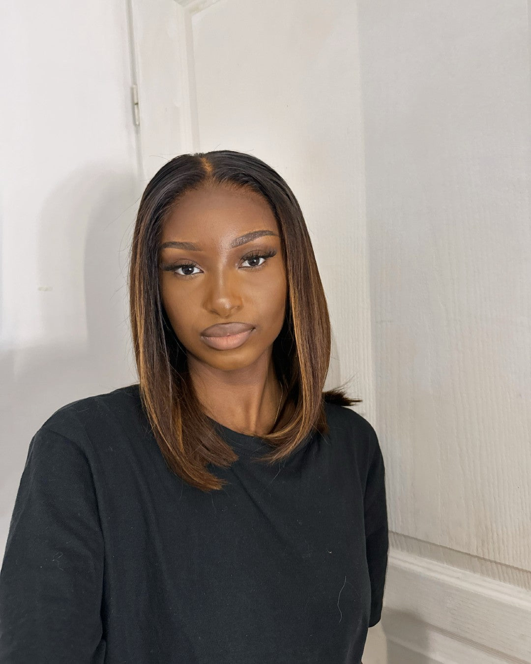 Glueless Ombre Brown 5x5 Lace Closure Straight Wig