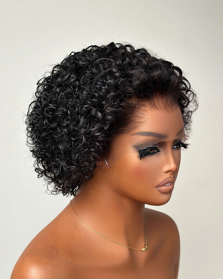 Pixie Cut Curly Hair 13x4 Lace Frontal Wig