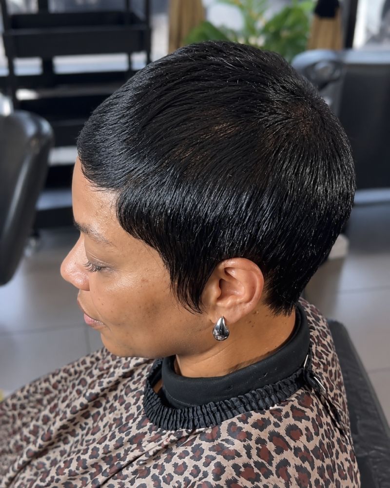 Wear & Go Full Lace Ultra-Short Pixie Wig With Side Swept Bangs