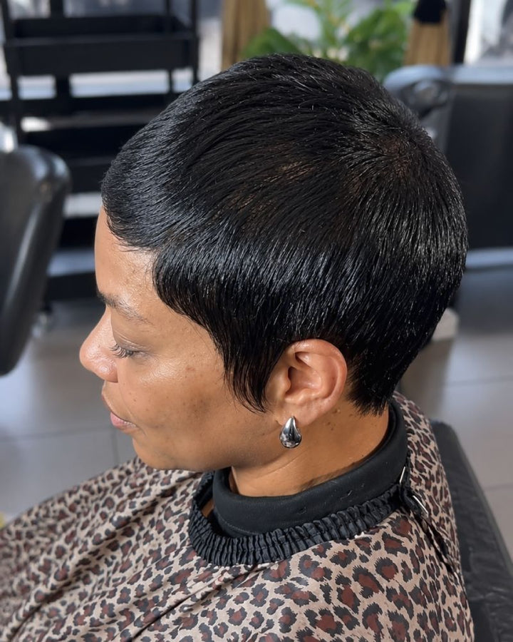 Wear & Go Full Lace Ultra-Short Pixie Wig With Side Swept Bangs