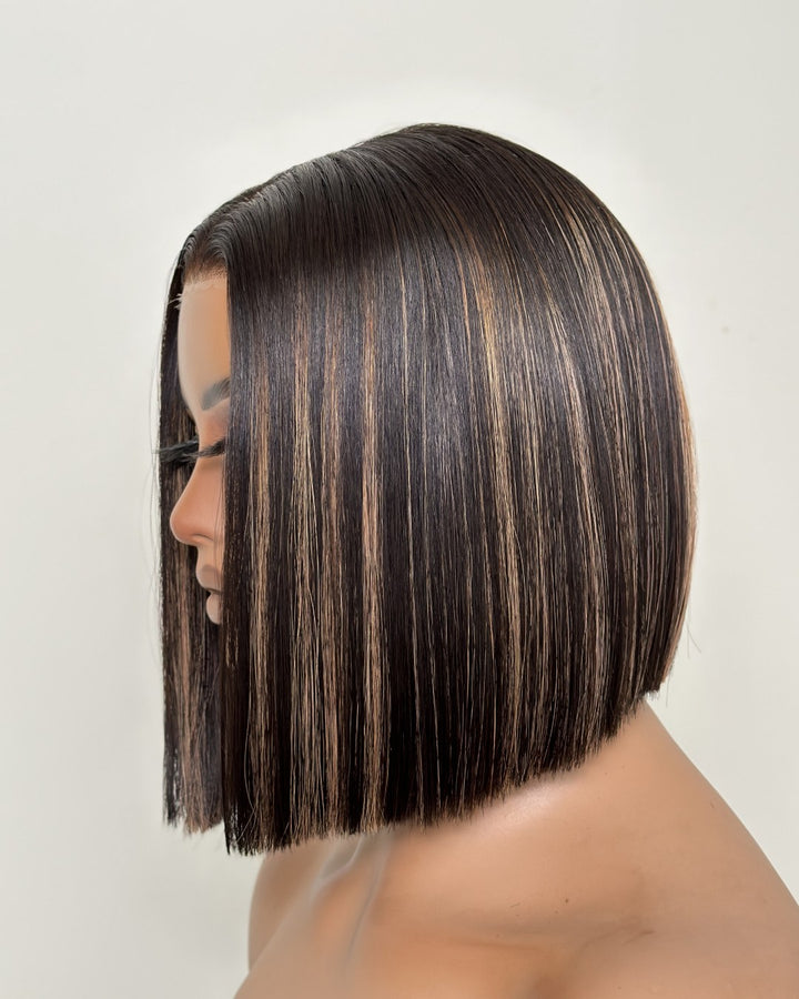 Adjustable Cap Virgin Hair Bob HD Lace Wig Human Hair Wig
