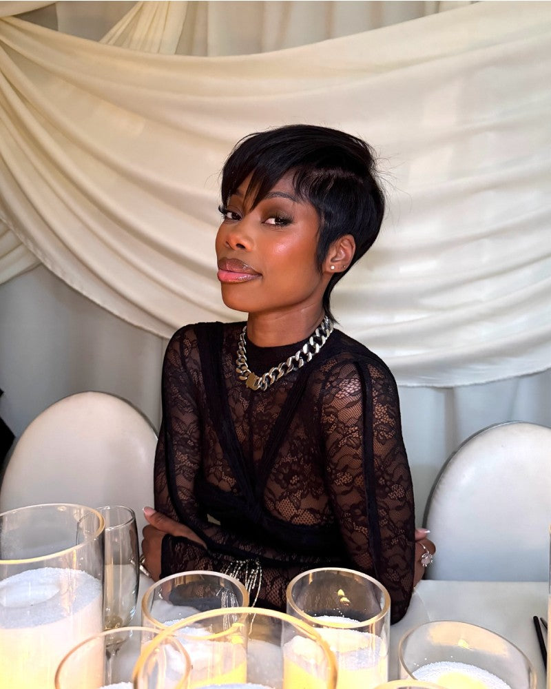 Layered Pixie Mullet 13x6 Lace Wig with Side Swept Bangs