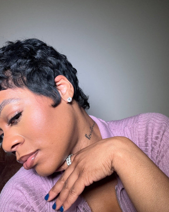 Natural Realistic Short Pixie Cut Curly Full Lace Wig