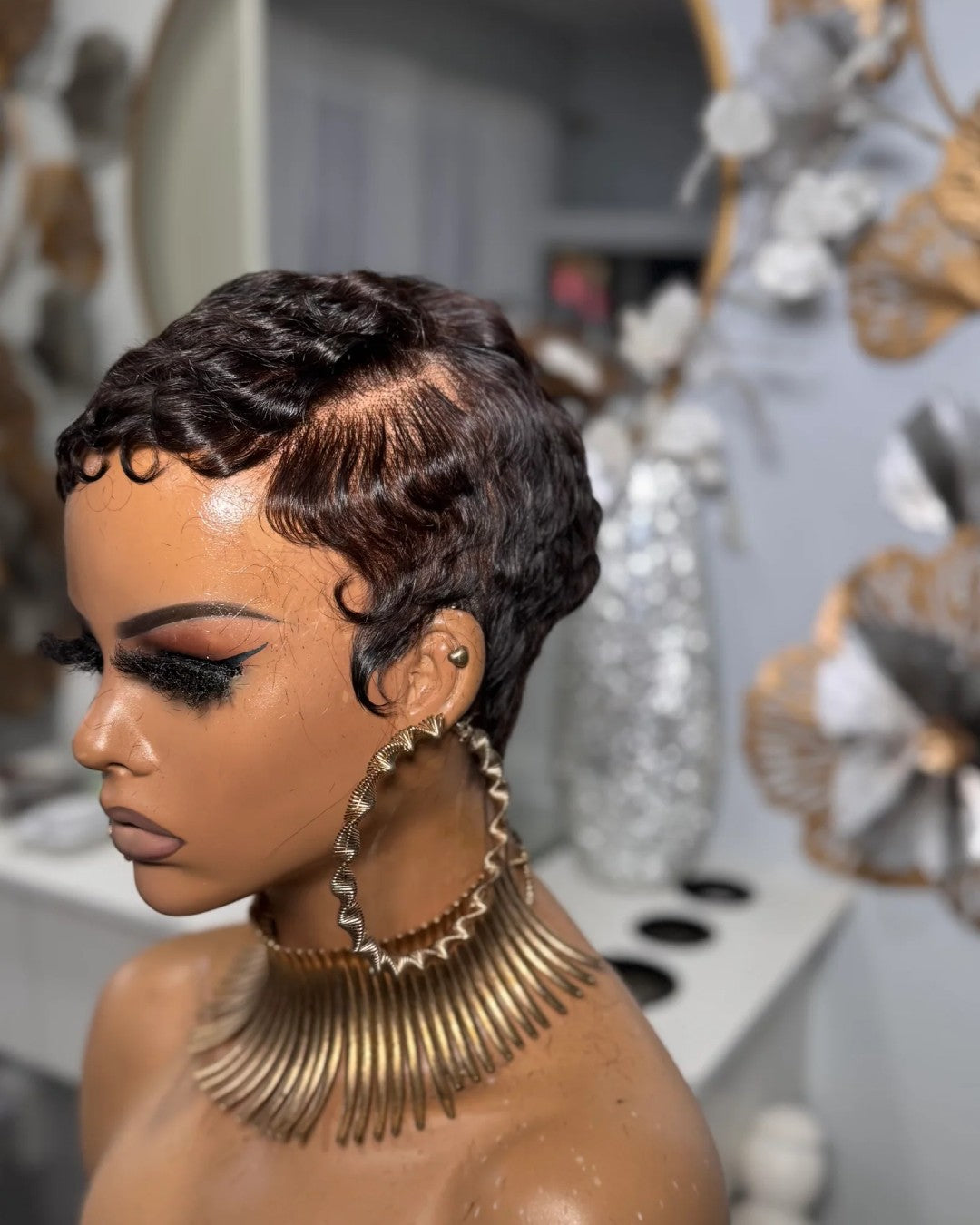 Side Part Short Full Lace Pixie Wig