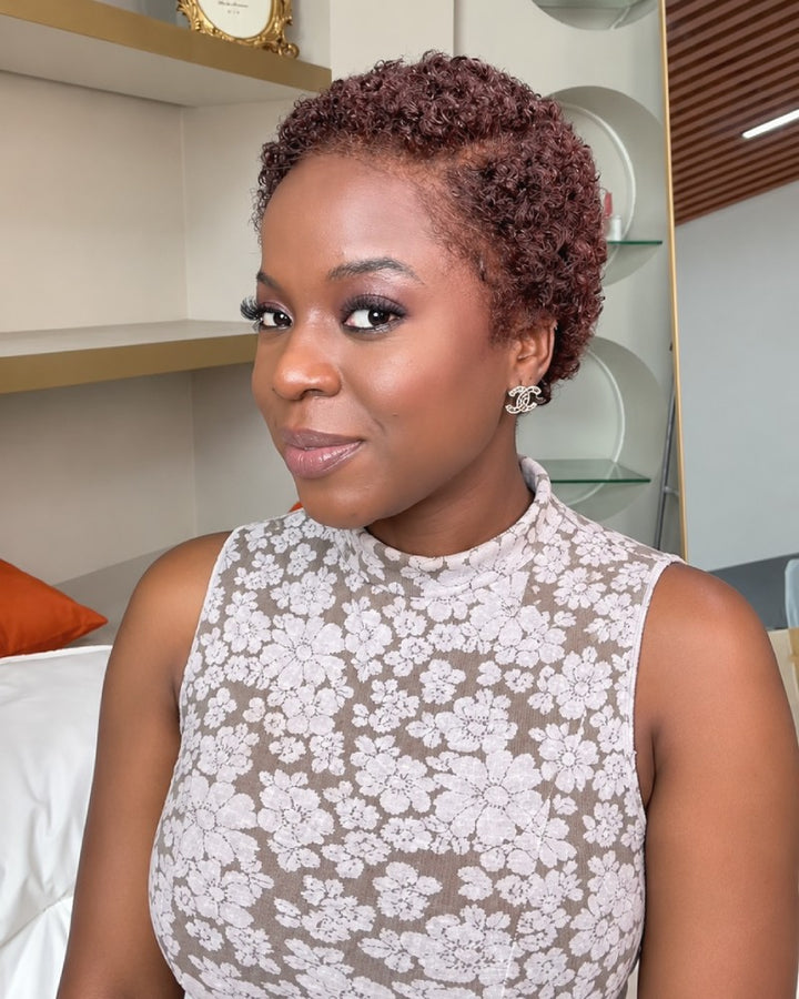 Fresh Start Brown Short Curly Pixie 13x6 Lace Wig with Tight Curls