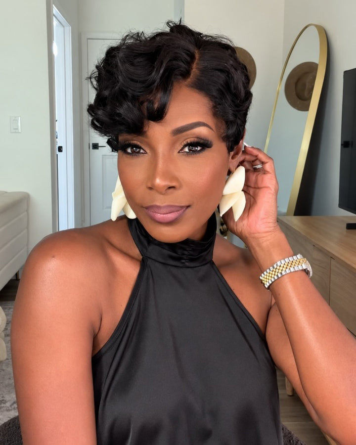 Vintage Bloom Side Part Pixie 13x6 Lace Wig with Soft Sculpted Curls