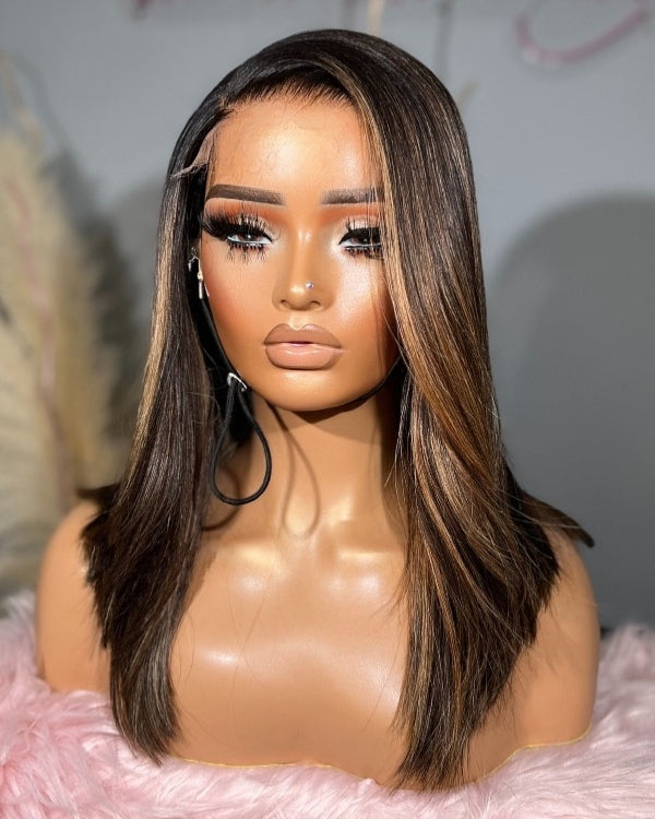 Highlight Brown Side-Parted 13x4 Lace Front Wig