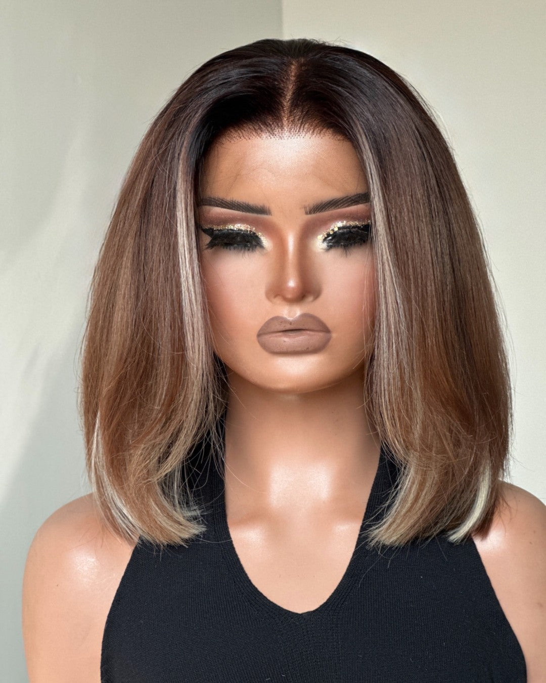 Ombre Brown And 613 Blonde Highlight 13x4 Lace Front Wig