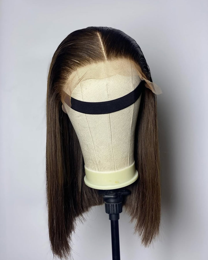 Ombre Dark Blonde Bob 5x5 Lace Closure Wig