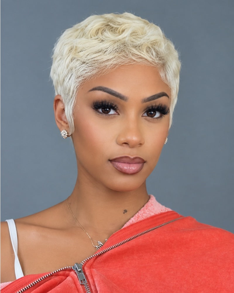 Short Layered 613 Blonde Pixie Cut 13x6 Lace Front Wig
