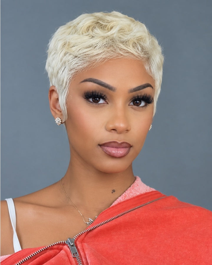 Short Layered 613 Blonde Pixie Cut 13x6 Lace Front Wig