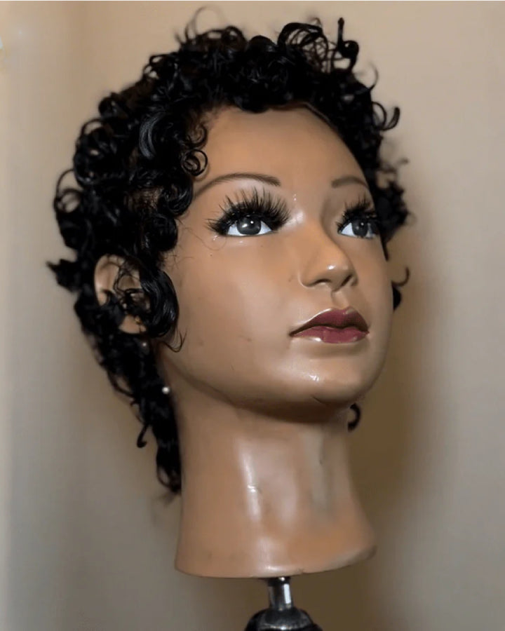 Full Lace Wave Curls Short Pixie Cut Wig