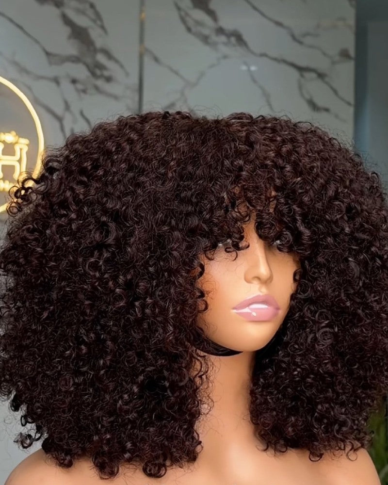 Glueless Curls Human Hair Versatile Fringe Wig