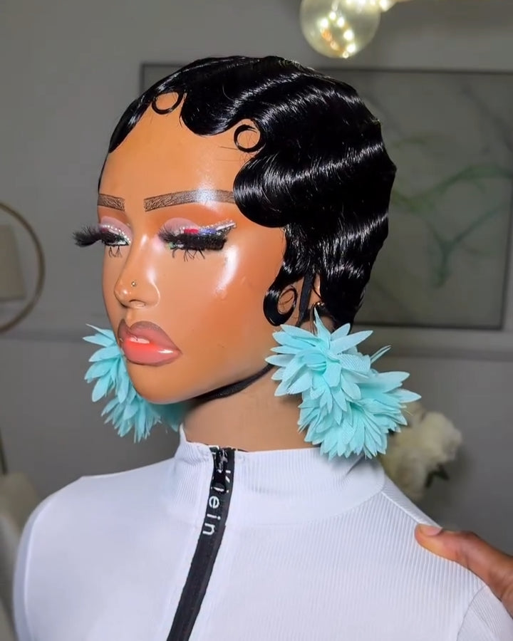 Wear & Go Styled Finger Wave Wig Human Hair