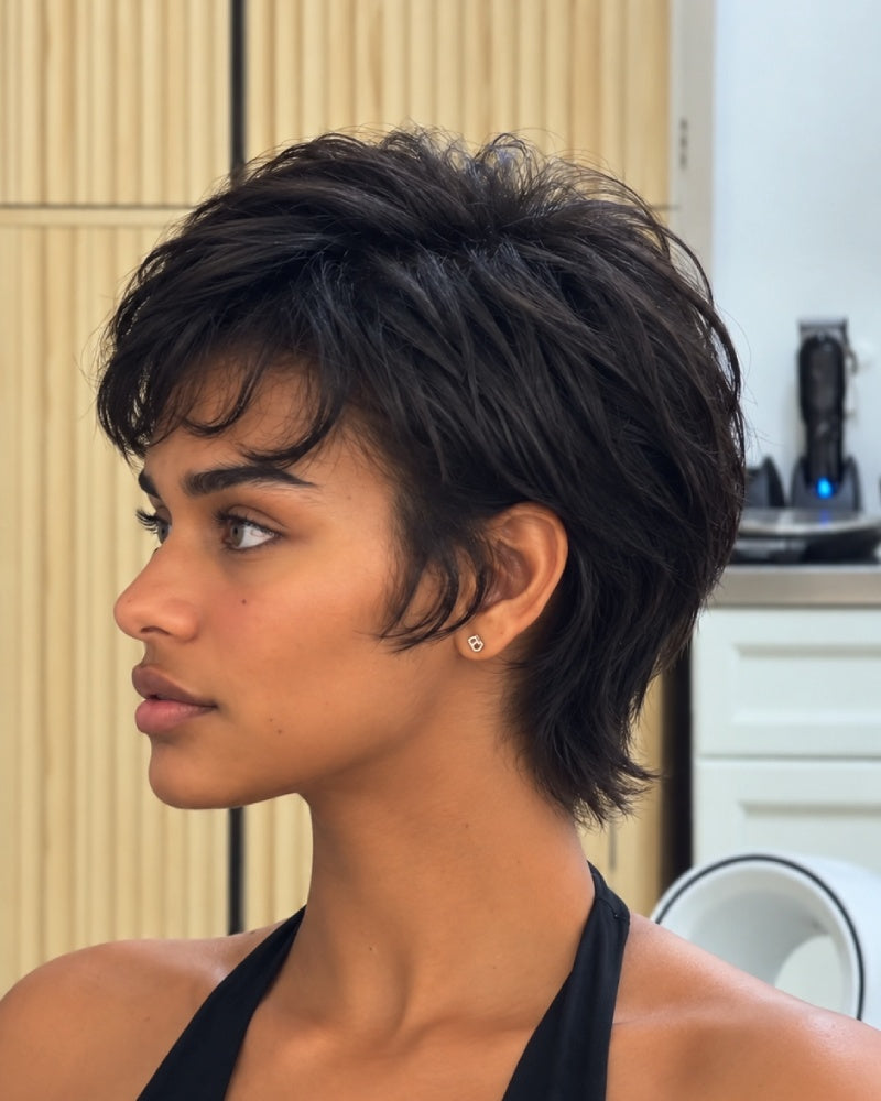 Vintage Flair Feathered Mullet 13x6 Lace Wig with Wispy Bangs