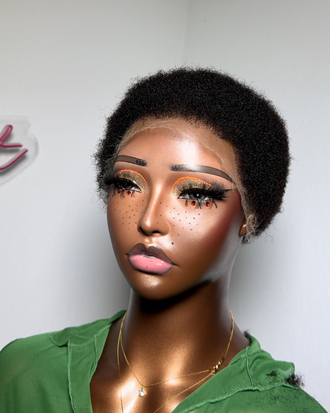 Full Lace Natural Black Afro Low Cut Wig