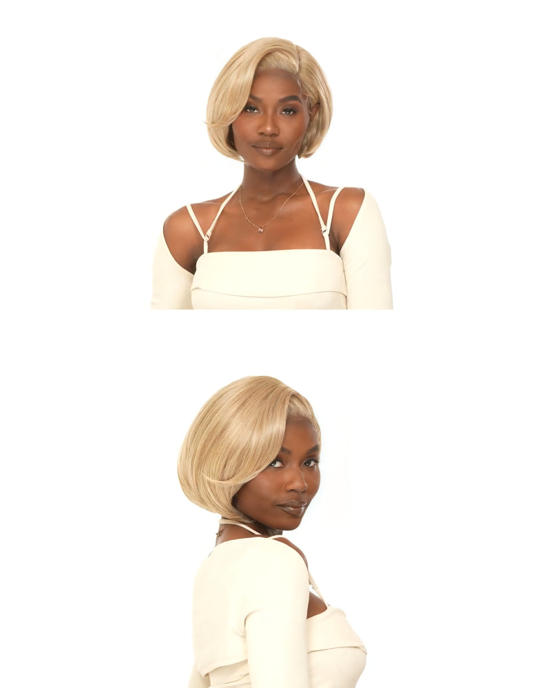 Cream Soda Blonde Glueless Short Straight Bob 13x4 Lace Frontal Wig