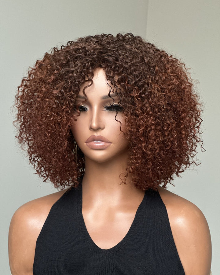 Wear & Go Glueless Highlights Ombre Brown African Curly Wig